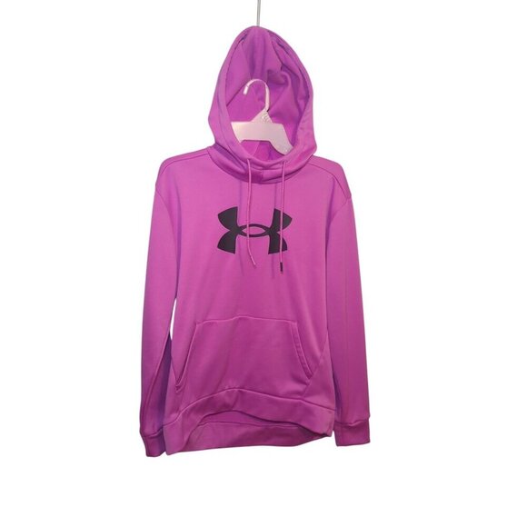 Under Armour Women's Size Medium Fleece BL Hdy Vivid Magenta Pullover Hoodie - Picture 2 of 14